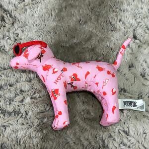 Victoria’s Secret PINK Collectible Stuffed Dog Plush Graphic Hearts Sunglasses